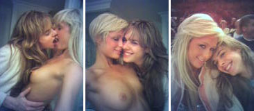 Fotos roubadas do celular de Paris Hilton que mostram a loira beijando outra mulher